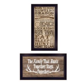 "Hunting Season Collection" 2-Piece Vignette By Dee Dee, Printed Wall Art, Ready To Hang Framed Poster, Black Frame