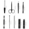 9pcs/set Portable Nail Clipper Cutter File Cuticle Pusher Tools Set For Manicure Pedicure
