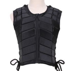 Horse Racing, Adult And Child Vests, Riding Protective Clothing, Vests, Seat Belts And Equipment (Option: Childrens Black C-XL)