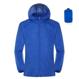 Summer Outdoor Sun Protection Clothing Women'S Lightweight Waterproof Windbreaker (Option: Royal Blue-L)