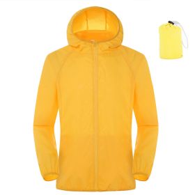 Summer Outdoor Sun Protection Clothing Women'S Lightweight Waterproof Windbreaker (Option: Yellow-L)