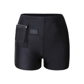 Men's Intelligent Constant Temperature Warm Charging Heating Boxer Shorts (Option: Black with power pack 10000mA-M)