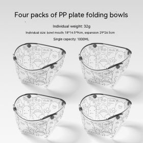 Outdoor Folding Bowls, Tableware, Portable Travel Plates (Option: Four Pack Folding Bowl)