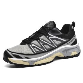 Running Shoes Mesh Sneakers Hiking Boots (Option: Black Gold Gray-39)