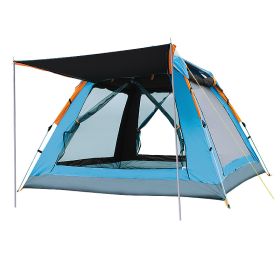 Fully Automatic Speed  Beach Camping Tent Rain Proof Multi Person Camping (Option: Upgraded vinyl blue-Tents and tide MATS)