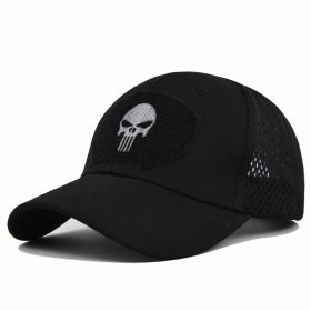 1pc Breathable Tactical Baseball Cap; Multi-color Mesh Sun Hat With Skull Pattern; For Outdoor Hunting And Hiking (Color: Color #1)