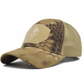 1pc Breathable Tactical Baseball Cap; Multi-color Mesh Sun Hat With Skull Pattern; For Outdoor Hunting And Hiking (Color: Color #10)