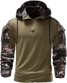 Men's Camouflage Army Tactical T-Shirts Military Shirts Long Sleeve Outdoor T-Shirts Athletic Hoodies (Specification: Green-M)