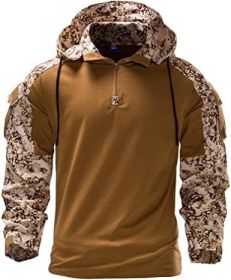 Men's Camouflage Army Tactical T-Shirts Military Shirts Long Sleeve Outdoor T-Shirts Athletic Hoodies (Specification: Brown-S)