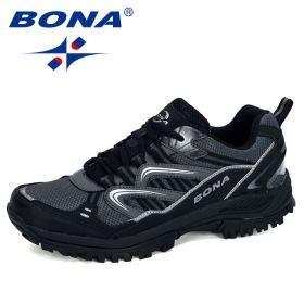 BONA 2022 New Designers Popular Sneakers Hiking Shoes Men Outdoor Trekking Shoes Man Tourism Camping Sports Hunting Shoes Trendy (Color: Charcoal grey D grey)