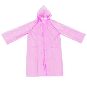 Reusable Rain Poncho; EVA Conjoined Fashionable Transparent Raincoat For Students; Children (Color: Rose Red)
