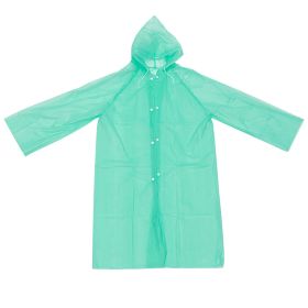 Reusable Rain Poncho; EVA Conjoined Fashionable Transparent Raincoat For Students; Children (Color: Green)