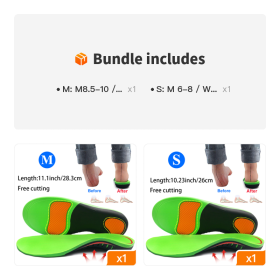 EVA Orthopedic Shoe Insole; X/O Leg Correction; Flat Arch Support Sports Insole (size: M)