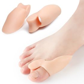 2pcs Soft Big Toe Corrector; Bunion Protector For Men And Women (Color: Nude)