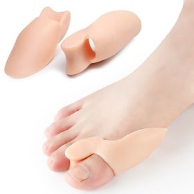 2pcs Soft Big Toe Corrector; Bunion Protector For Men And Women (Color: Nude)