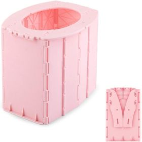1pc Portable Folding Toilet Urinal For Camping Travel (Color: Pink)