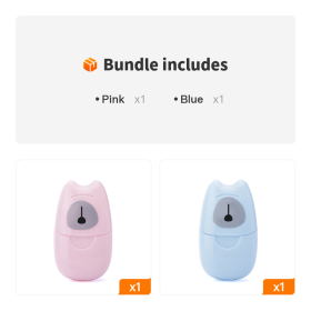 50pcs Mini Portable Travel Soap Paper (Color: Pink+Blue)