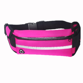 Unisex Portable Waist Bag; Canvas Outdoor Phone Holder; Waterproof Belt Bag; Fitness Sport Accessories For Running And Jogging (Color: Rose Red)