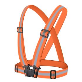 1pc Highlight Reflective Straps; Clothing Adjustable Safety Vest; Elastic Band For Adults And Children; Night Running Riding Gear (Color: Orange)