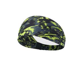 Camo Pattern Sports Stretchy Headbands; Knotted Sweat Absorption Fitness Running Yoga Headbands (Color: Green)