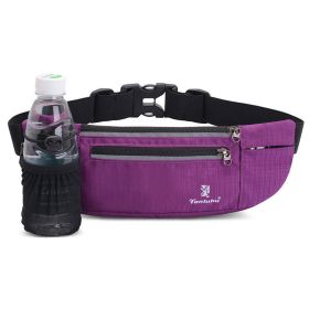 1pc Unisex Water Bottle Waist Bag; Multifunctional Elastic Phone Belt Bag; Fitness Training Equipment For Outdoor Sports Running (Color: Purple)