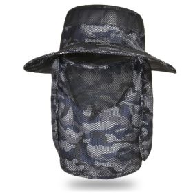 Fishing Hat; Waterproof Sun Protection Boonie Hat For Outdoor Safari Hunting Hiking Gardening (Color: Navy Blue)