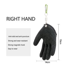 Fishing Gloves Anti-Slip Protect Hand from Puncture Scrapes Fisherman Professional Catch Fish Latex Hunting Gloves Left/Right (Color: Right1)