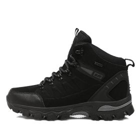Waterproof Hiking Shoes Men Women Sneakers Mountain Climbing Shoes Outdoor Unisex Sport Hunting Boots Men Trekking Shoes (Color: Black)