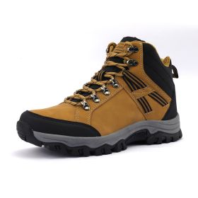 Waterproof Hiking Boots Men Autumn Winter Non-slip Lightweight Breathable Hiking Shoe Outdoor Trekking Hiking Shoes Hunting Shoe (Color: B2027-Y)
