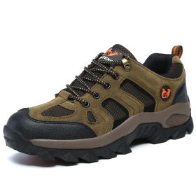 Waterproof Mens Hiking Sneakers Mountain Climbing Shoes Men Outdoor Trekking Sport Shoes Men Non-Slip Hunting Trekking Boots (Color: Dark Grey)
