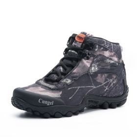 NEW Camo Tactical Boots Men Waterproof Military Tactical Boots Outdoor Combat Shoes Trekking Sneakers Man Hiking Hunting Boots (Color: Black)