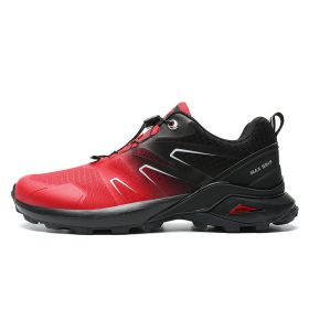 Trekking Shoes Men Waterproof Hiking Shoes Mountain Boots Woodland Hunting Tactical Shoes Big Size 39-50 (Color: Red)