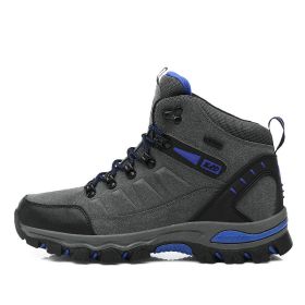 Waterproof Hiking Shoes Men Women Sneakers Mountain Climbing Shoes Outdoor Unisex Sport Hunting Boots Men Trekking Shoes (Color: Blue)