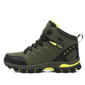 Waterproof Hiking Shoes Men Women Sneakers Mountain Climbing Shoes Outdoor Unisex Sport Hunting Boots Men Trekking Shoes (Color: Army Green)