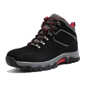 Waterproof Hiking Boots Men Autumn Winter Non-slip Lightweight Breathable Hiking Shoe Outdoor Trekking Hiking Shoes Hunting Shoe (Color: B2024-R)