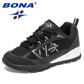 BONA 2022 New Designers Hiking Shoes Leather Wear-resistant Shoe Men Sports Trekking Walking Hunting Jogging Sneakers Mansculino (Color: Charcoal grey S gray)
