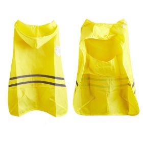 Pet Raincoat Medium Dog Golden Retriever Waterproof Reflective Strip Outdoor Raincoat (Color: Yellow)