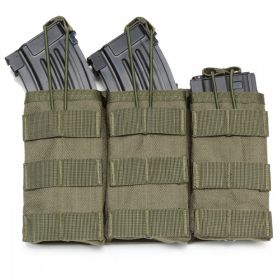 Molle Open Top Double Triple Mag Pouch (Color: Green)
