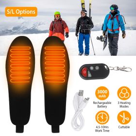 Heated Insoles Electric Heated Foot Warmer 3000mAh Rechargeable Battery Powered Trimmable Heated Shoe Insoles for Men Women Hunting Skiing Fishing (size: S)