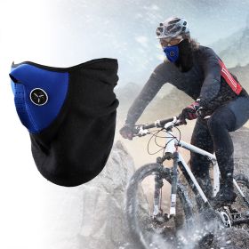 Half Face Mask Breathable Windproof Dustproof Neck Warmer for Bike Motorcycle Racing (Color: Blue)