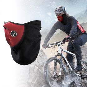 Half Face Mask Breathable Windproof Dustproof Neck Warmer for Bike Motorcycle Racing (Color: Red)
