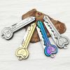 OK Foldable Knife Key Chain Mini Pocket Knife Box Cutter Keychain Pendant Color Handle Decoration