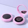 2-in-1 Folding Air Cushion Mini Comb With Mirror; Round Compact Massage Comb For Purse
