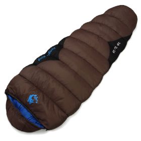 Outdoor  Fishing Autumn And Winter Camping Cotton Sleeping Bags (Option: 1500G Brown-230x80x50cm)