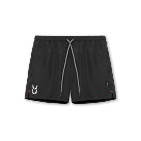 Muscle Workout Summer Sports Casual Basketball Men's Running Training Wear Shorts (Option: Black-XL)
