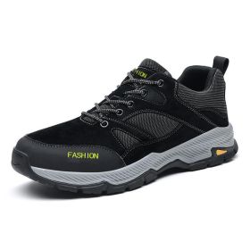 Men's Sports Fashionable Outdoor Platform Hiking Shoes (Option: Black-45)