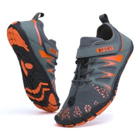 Men's And Women's Outdoor Breathable Quick-drying Shoes Waterproof Beach (Option: 2029 Gray Orange-44)