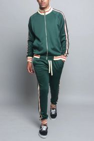 Sports Men Two-piece Suit (Option: Dark Green-XXL)